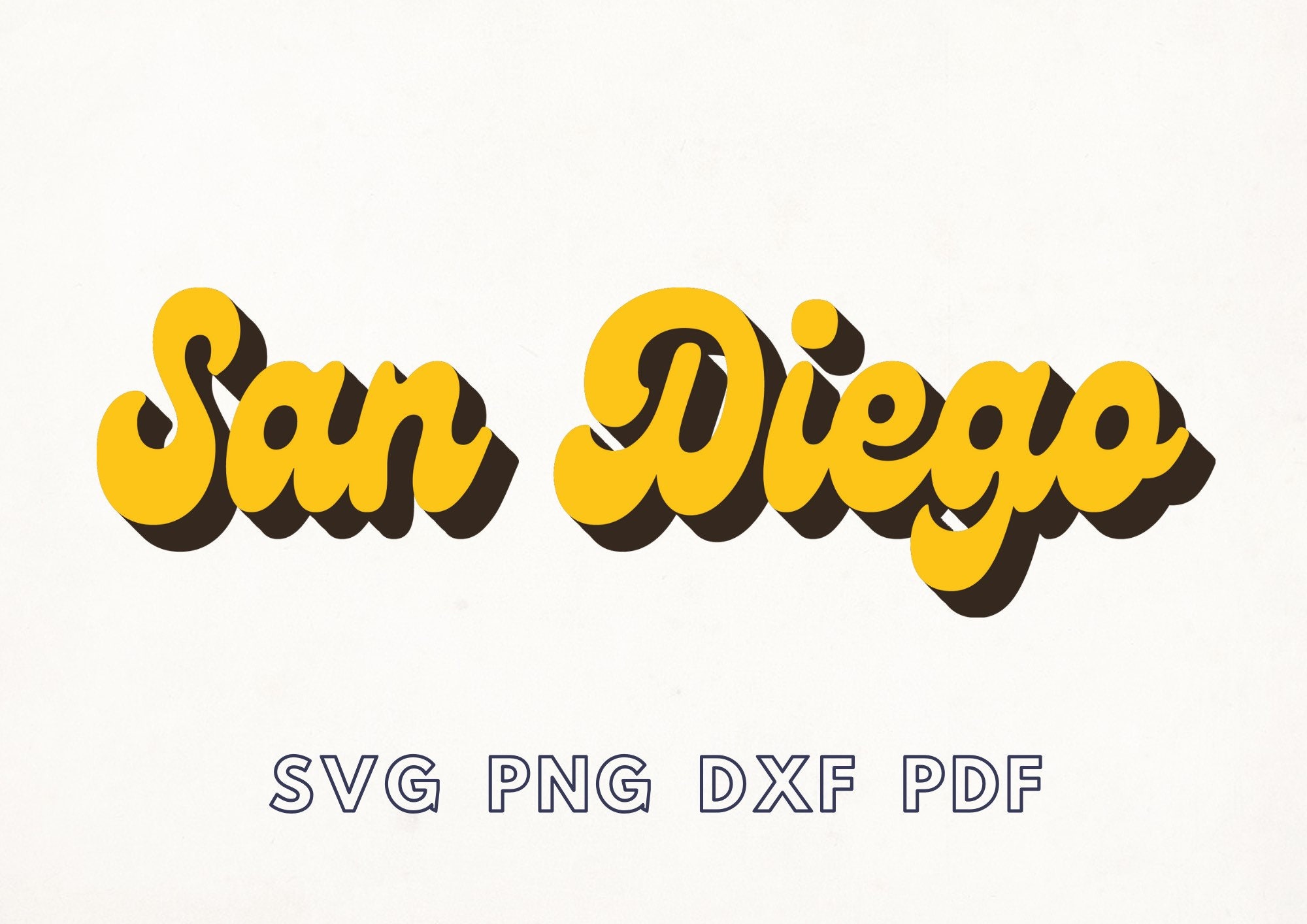 San Diego Svg, San Diego Png, Retro Font Svg, San Diego Template, San
