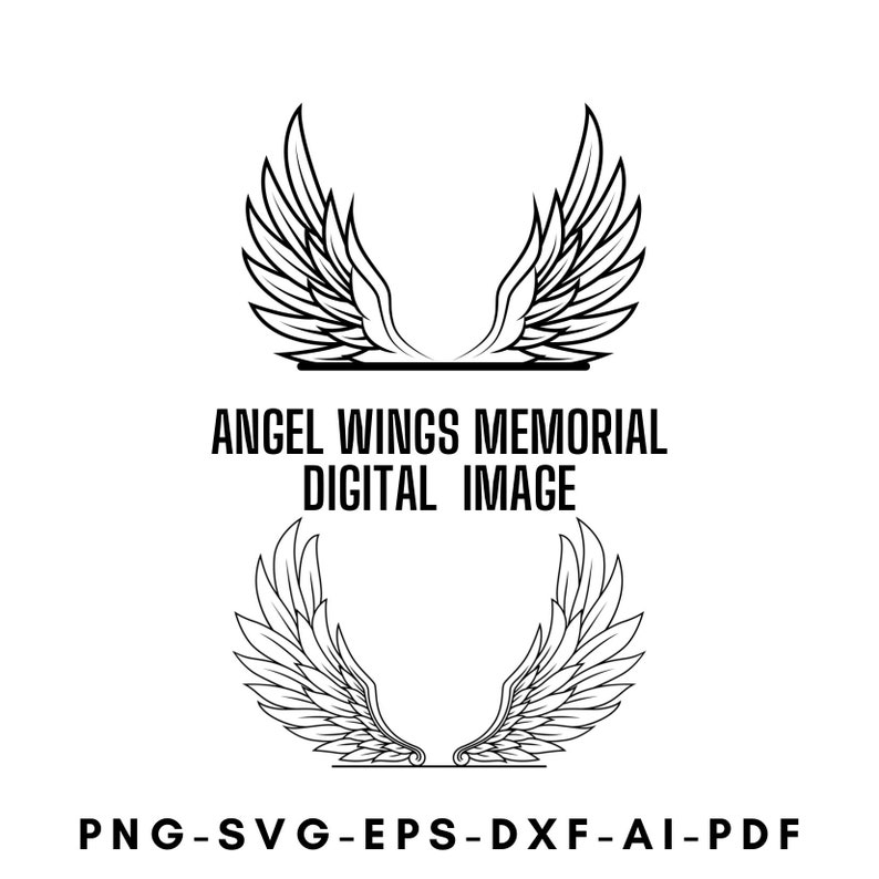 Download Clip Art Art Collectibles Angel Wings Memorial Svg Files For Cricut Monogram Angel Wings For Passed Away