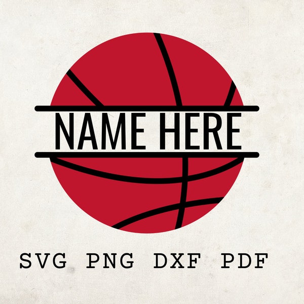 Split basketball Svg, Basketball Wall Art, Basketball Template, Personalized Basketball Stencil, Laser Cut File, Name Here, Basketball Gifts