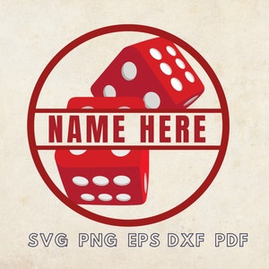 Split Würfel SVG, Würfel Wandkunst, Würfel Vorlage, personalisierte Würfel Schablone, Ornament Laser geschnitten Datei, Name hier svg, Würfel png, Glücksspiel