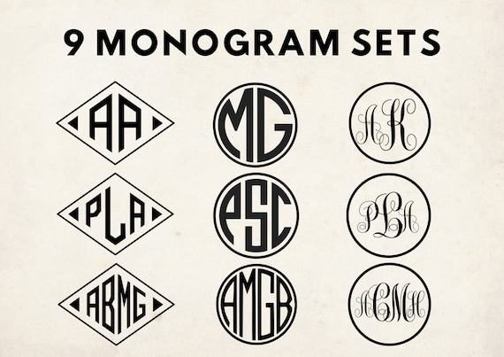 Monogram Svg Bundle, Script Font Svg, Circle monogram SVG, Diamond Monogram, 3 Letter Monogram, Two Letter Monogram, alphabet svg, 4 initial