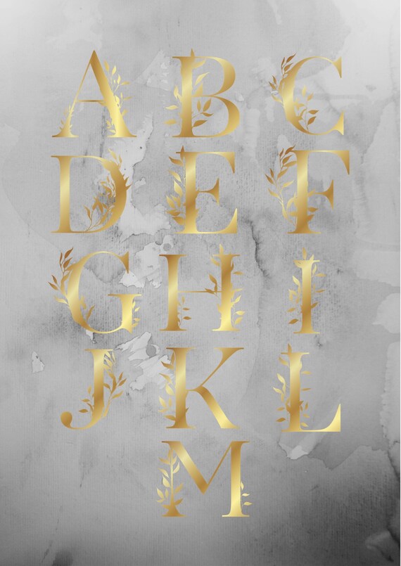 Monogram Svg files for cricut gold color letters set initials svg ...