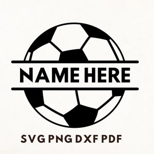 Split Soccer Svg, Soccer Wall Art, Pallone da calcio Modello, Pallone da calcio personalizzato Stencil, File di taglio laser, Nome qui Svg, regali
