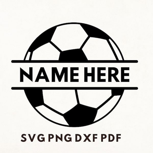 Split Soccer Svg, Soccer Wall Art, Soccer ball Template, Personalized Soccer ball Stencil, Laser Cut File, Name Here Svg, gifts