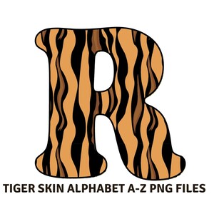 Tiger Print Letter Png, Monogramm Png, Tiger Skin Png, Tiger Muster, Initialen Png, Monogramm Sublimation, Brief Vorlage, Animal print svg