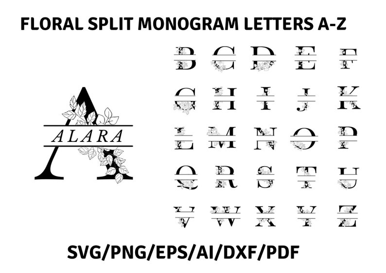 Free Free 223 Flower Split Monogram Svg SVG PNG EPS DXF File