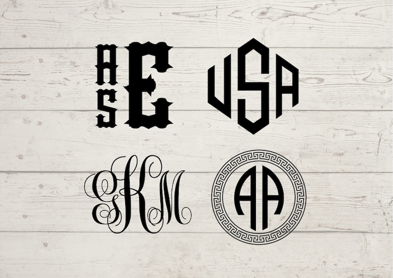 Monogram Svg Bundle, Circle monogram set, 2 letter Monogram svg, 3 letter monogram svg, leopard print svg, script fonts svg, image 3