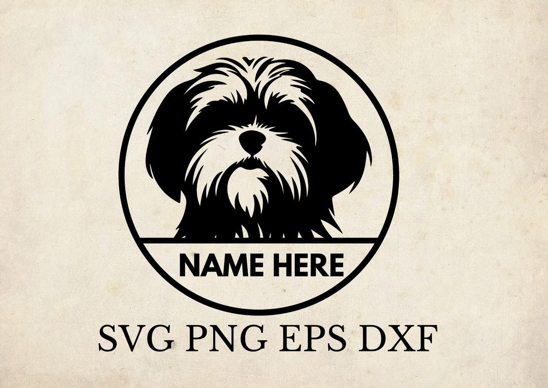 Shih Tzu Svg, Ornament Svg, Laser Cut File, Dog Template Svg, Shih Tzu ...
