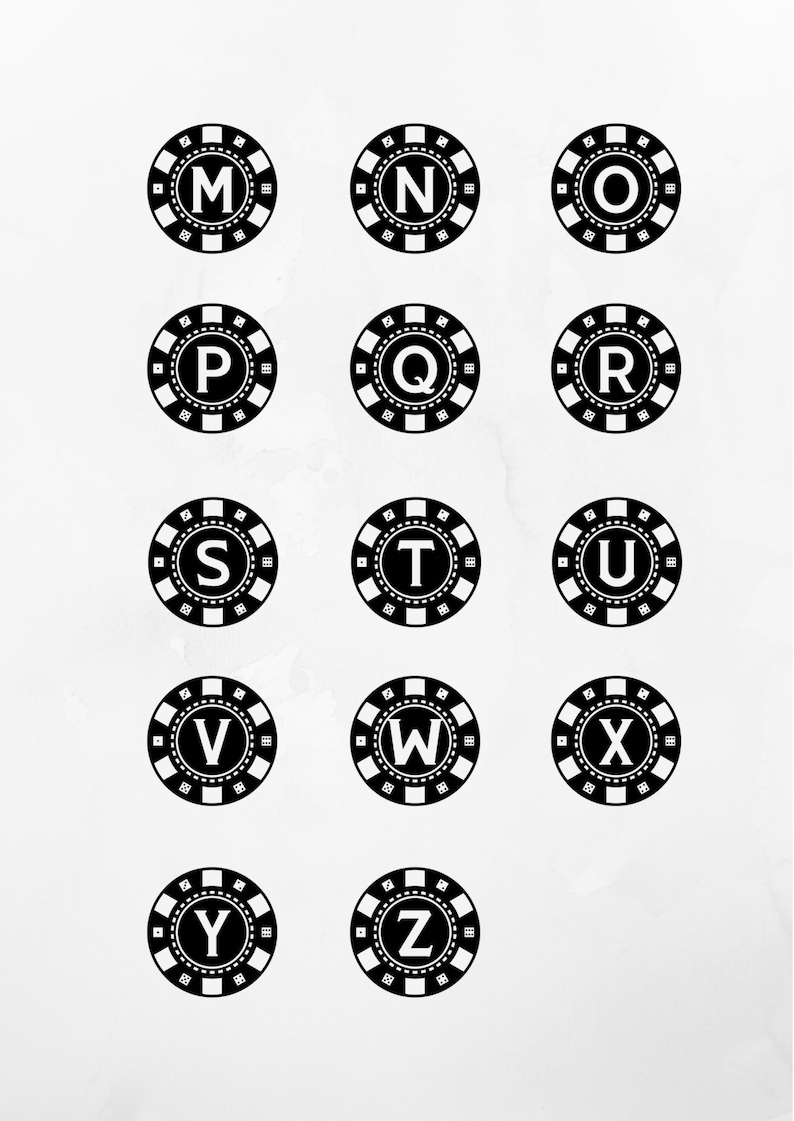 Poker Svg Poker Chips Svg Monogram Svg Files for Cricut Etsy