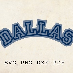 Dallas SVG, Retro Schriftart, Dallas Vorlage, Dallas Schablone, Dallas Tshirt SVG, Texas SVG, Dallas Geschenke, gewellte Groovy Schriftart, Fußball svg