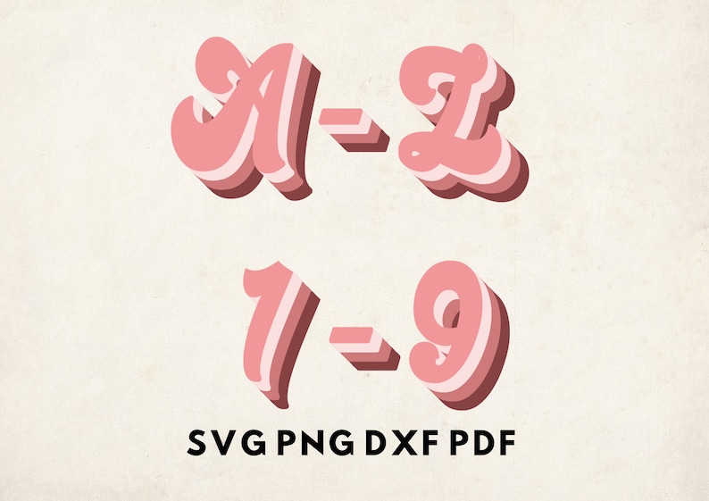 Retro Pink Writing Pink Retro Font Svg, Vintage Font Svg, Monogram Svg, Retro Alphabet ...