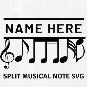 Split Musical Note svg, Note svg, musikalische Note Vorlage, personalisierte Musiknote Schablone, Ornament geschnitten Datei, Geschenk für Musiker,