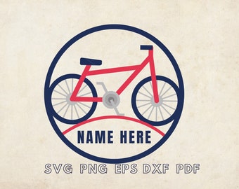 Bicicleta com moldura svg, ornamento Svg, arquivo de corte a laser, modelo de bicicleta Svg, arte de parede de bicicleta, nome aqui Svg, ciclismo Svg, presente para motociclista