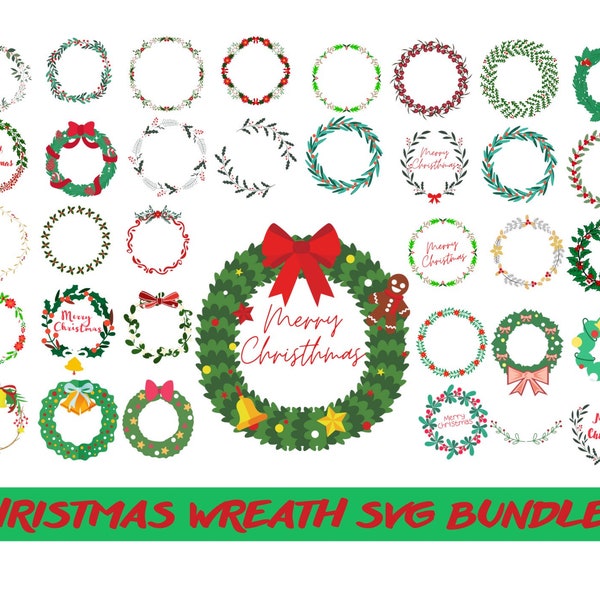 Christmas Wreath svg Bundle, Floral letters, wreath svg, Christmas 2022 Svg, Floral Frame Svg, Merry Christmas Svg, Christmas Sign Svg