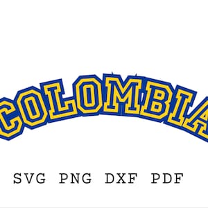 Colombia Svg, Colombia tshirt svg, Colombia Stencil, Colombia gifts, Colombia Template, Colombia Sublimate, Varsity, gift for Colombian