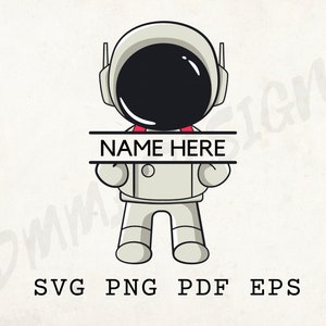 Astronauten-Svg, Weltraum-Svg, Kinderzimmer-Wand-Kunst-Svg, Laser-Schnitt-Datei, Geschenk für Kinder, Vorlage, Name hier, benutzerdefinierte Tshirt svg, Kinderzimmer-Bild