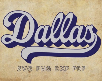 Dallas Svg, Retro Font Svg, Dallas Template, Dallas Stencil, Dallas Tshirt Svg, Texas Svg, Dallas gifts, Wavy Groovy font, Football svg
