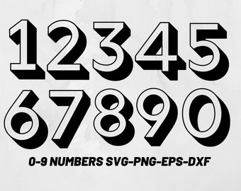 Number Svg, Numbers for boards svg, printable numbers, svg files for cricut, shirt numbers, Door Number Svg,
