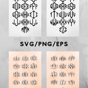 Monogram Svg Bundle, Circle monogram set, 2 letter Monogram svg, 3 letter monogram svg, leopard print svg, script fonts svg, image 9