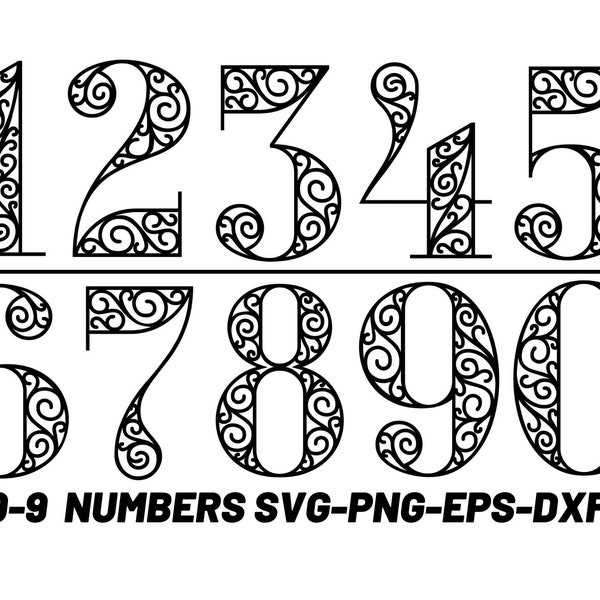 Number stencil, Numbers svg, door number svg, number cut file, number template, rustic number font