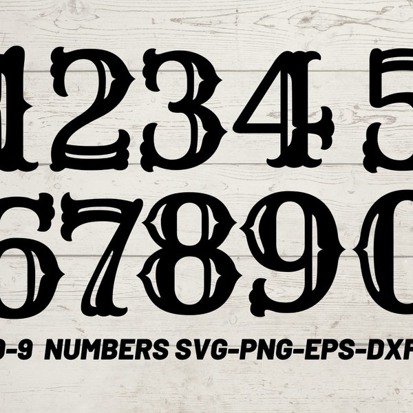 Monogram number svg, Numbers 0-9 set, all numbers, design numbers svg