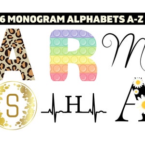 First Letters Svg Letter Svg Initial Svg Alphabet Svg Bundle Monogram Svg - Etsy