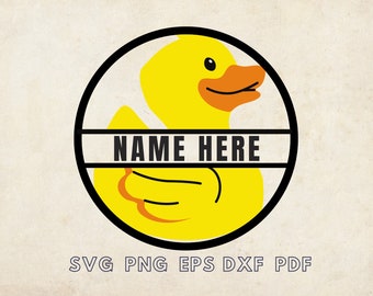 Split Duck Svg, Duck template, Duck Stencil, Custom Duck Svg, Nursery Duck Png, Duck Sticker Svg, Duck Printable, Name Here