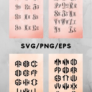 Monogram Svg Bundle, Circle monogram set, 2 letter Monogram svg, 3 letter monogram svg, leopard print svg, script fonts svg, image 10
