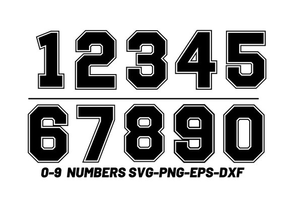 Sports Jersey Varsity Font Numbers Svg Mx