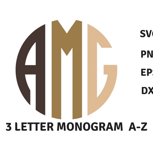 Monogram svg files for cricut, Circle Monogram