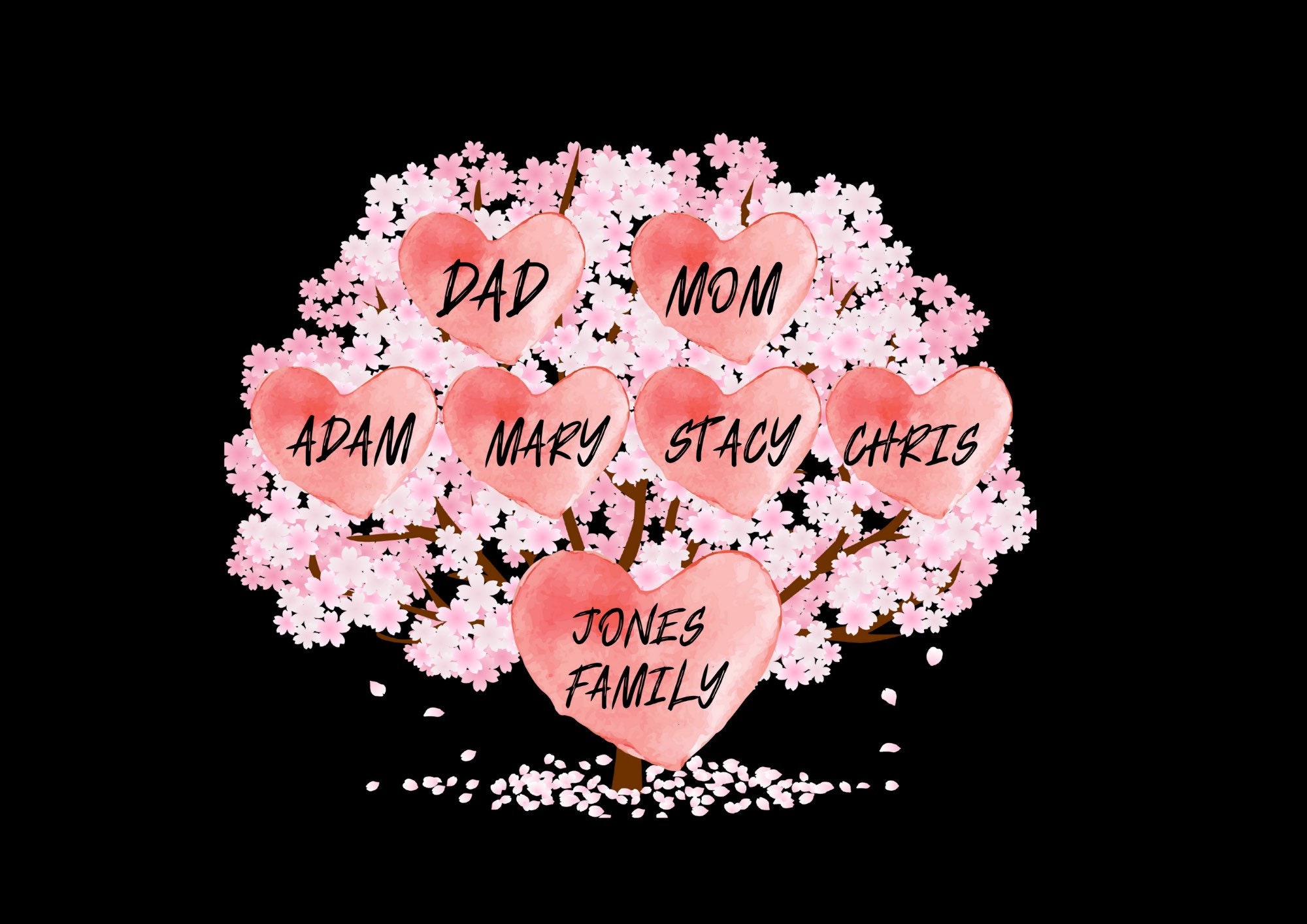 Family Tree Wall Art Family Tree Template Family Tree Png Etsy