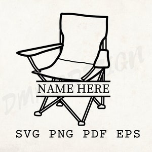 Camping Stuhl Kunst, Picknick Dekor, Laser geschnitten Datei, Caravan Template svg, Tragbarer Stuhl Wandkunst, Campingstuhl Schablone, Spaltstuhl Bild Vinyl
