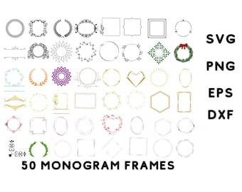 Wedding Invitation Frame svg bundle for cricut, monogram frames svg