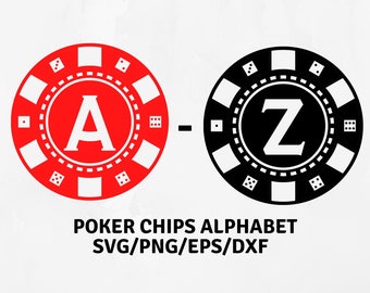 Poker Svg, Poker Chips Svg, Monogram Svg files for cricut, design letters png, gambling svg, Las Vegas Svg, Poker letters svg,