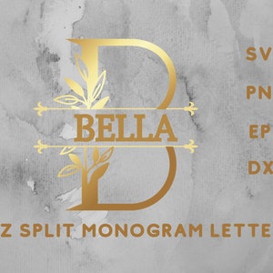 Monograma dividido Svg, alfabeto de monograma svg