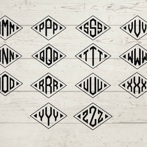 Monogram Svg Bundle, Script Font Svg, Circle Monogram SVG, Diamond ...