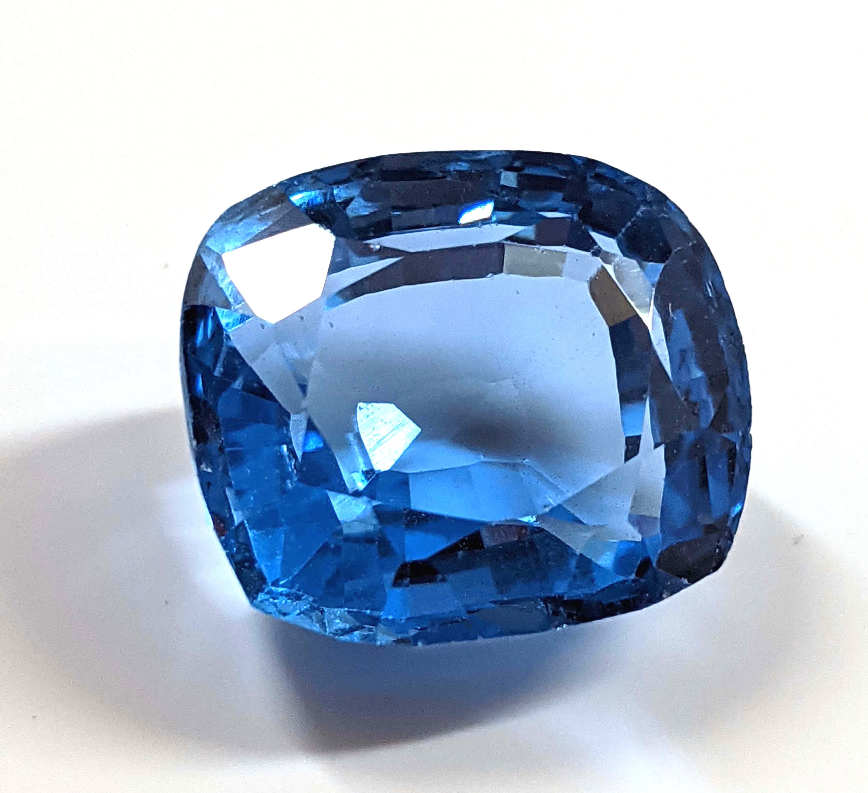 EGL Certified Blue Aquamarine 12.50 Ct Cushion Cut Natural Etsy