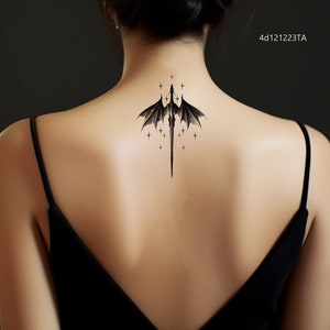Schwarzer Drache temporäres Tattoo-Cooles Tattoo-Minimalist Tattoo-Temporäres Tattoo Set-Tattoo-Liebhaber Geschenkidee-Paar Mädchen Jungen Freund Geschenk
