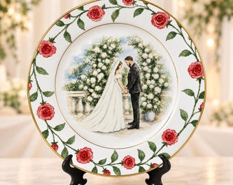 Personalized Wedding  Proposal Porcelain Plate-Newlyweds Gift for Couple-Bride Gift-Anniversary Gifts-Personalized Ceramic Photo Platter