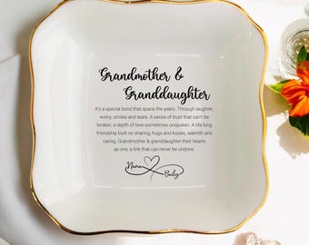 Grandmother & Granddaughter Ring Dish Grandma Gift-Granddaughter Gift-Birthday Gifts