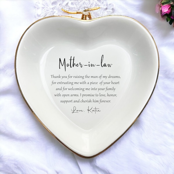 Mother in Law Gift/Thank You For Raising The man Of My Dreams/Bonus Mom Gifts/Personalized Ring Dish/Mother of the Groom Gift/Wedding Gift