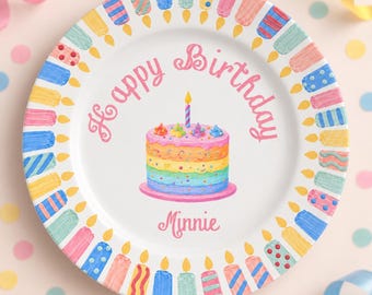 Personalized Birthday Ceramic Plate-Birthday Gift for Daughter-Family Home Party Decor-Children's Gifts-Celebrate Plate