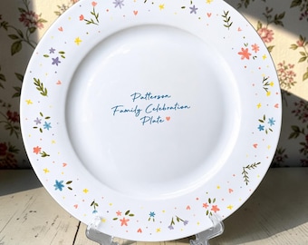 Gepersonaliseerd familiejubileumbord - verjaardagscadeau - verjaardagsfeestdecoratie - cadeau voor een stel - handgemaakte familietray