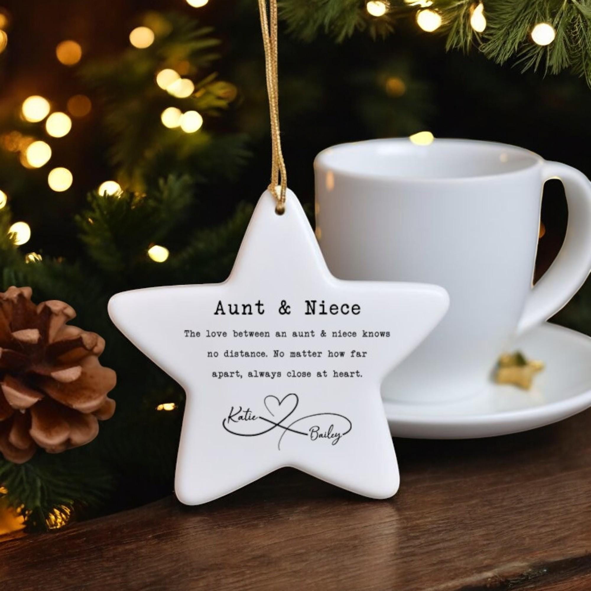 Personalized Aunt Niece Christmas Gifts Ornament - Birthday Gift for ...