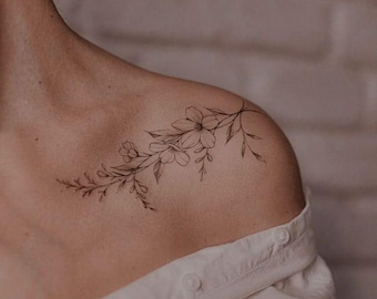 Wildflower tijdelijke tattoo-bloem tattoo-tijdelijke tattoo set-tattoo minnaar cadeau idee-cadeau voor vriend-vriendschap geschenken-vrijgezellenfeest