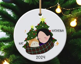 Personalized Cat Ornament/Cat Christmas Ornament, Cat Breed Ornament, Cat Lover Gift, Cat Ornament 2024, Christmas Gift, Pet Family Ornament