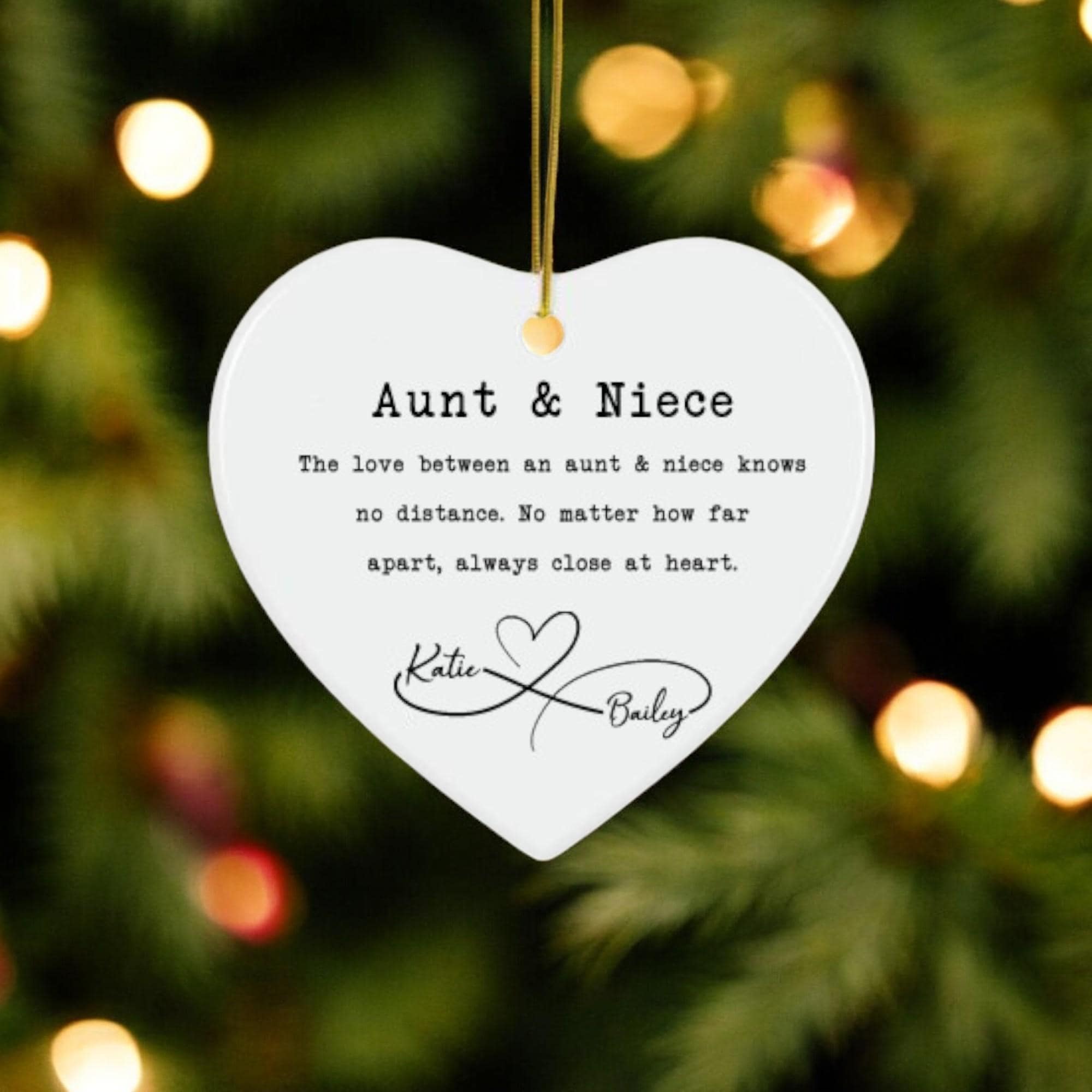 Personalized Aunt Niece Christmas Gifts Ornament - Birthday Gift for ...