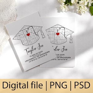 Mapa del campus personalizado, regalo de graduación/archivo de descarga digital/regalo para hija/mapa universitario personalizado/graduación universitaria/regalo de la generación de 2025