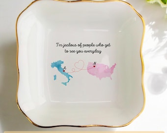 Cadeaus voor een langeafstandsrelatie met een eigen staat - Ringschaaltje - Verjaardagscadeau voor een vriend(in) - Vriendschapscadeau - Cadeau voor je beste vriend(in)