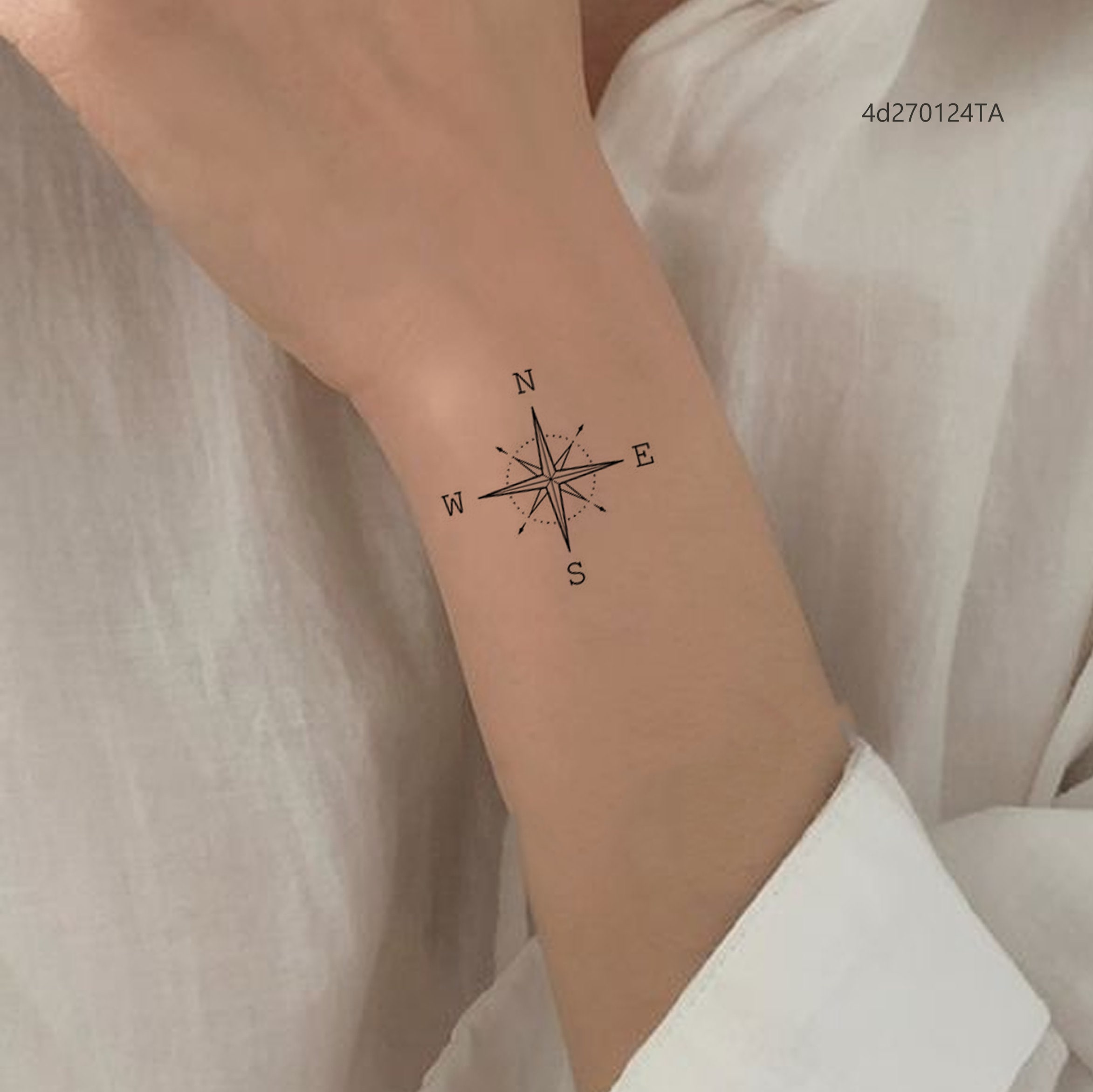 Minimalist Compass Temporary Tattoo-Cool Tattoo-Temporary Tattoo Set-Tattoo Lover Gift-Couple Gift-Meaningful Tattoo